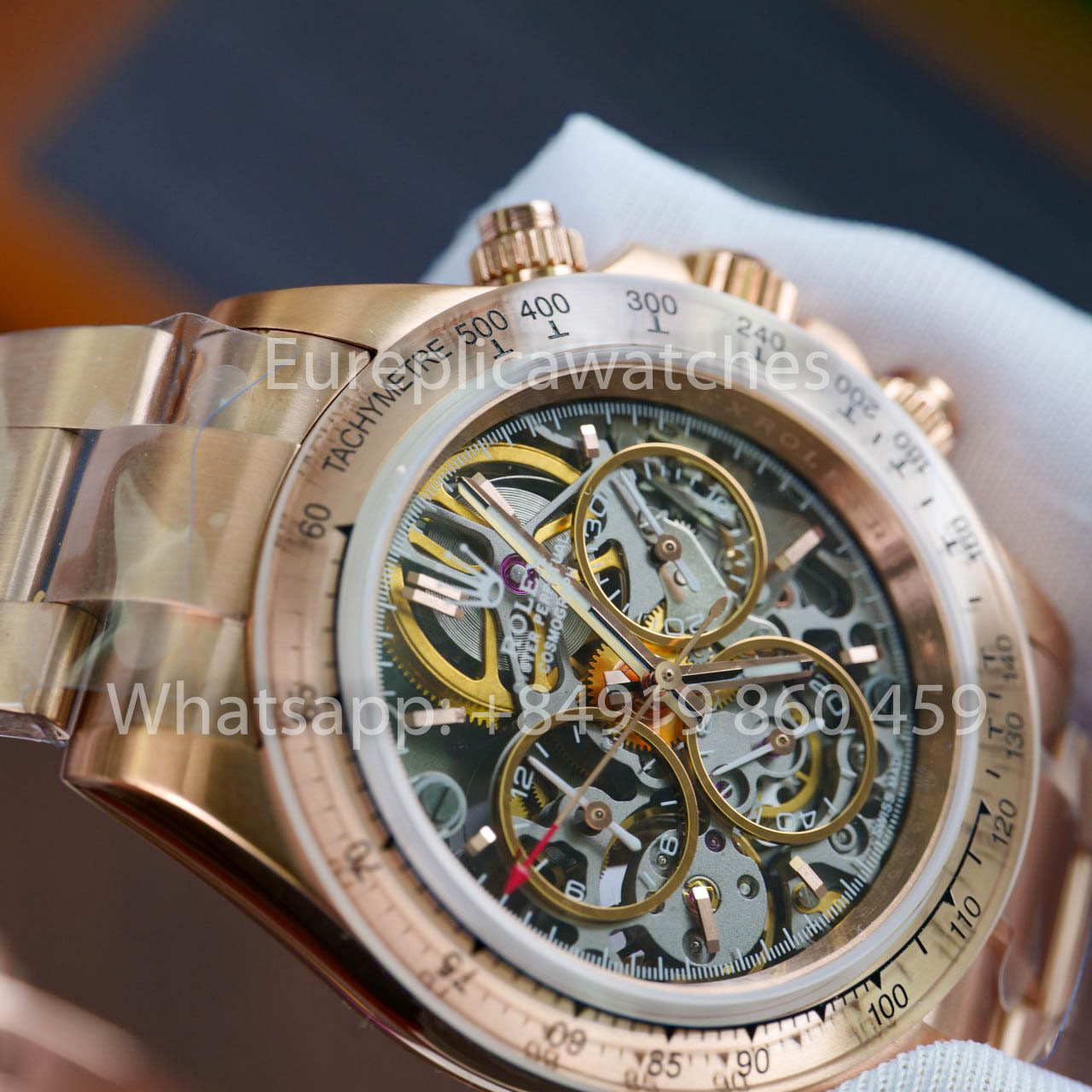 ADG Custom Rolex Daytona scheletrato quadrante Artisans de Genève “Glacier” 1:1 Best Clone Rosa Oro