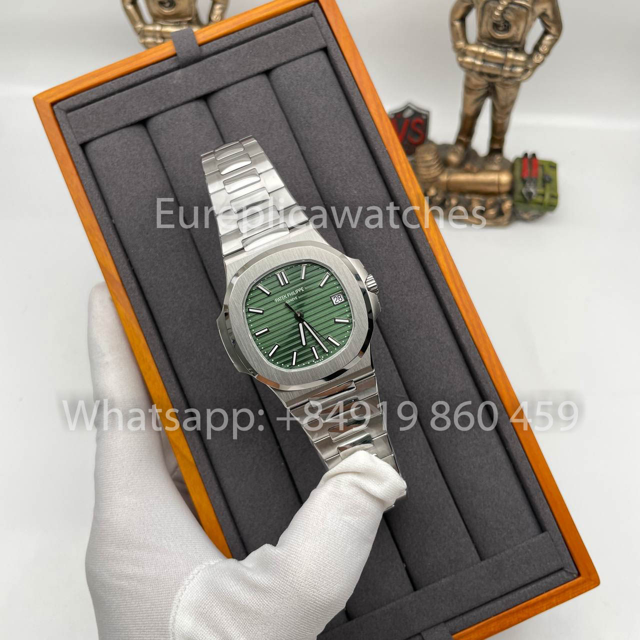 Patek Philippe Nautilus 5711/1A-014 quadrante verde 1:1 Best Clone 3K Fabbrica Newest Versione SS
