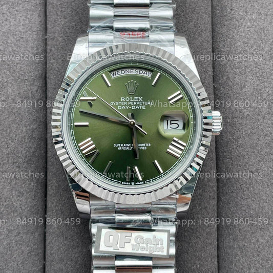 Rolex Day Date 40 m228236-0008  Green Dial 1:1 Best Edition Counterweight Version 183 Gram QF Fabbrica