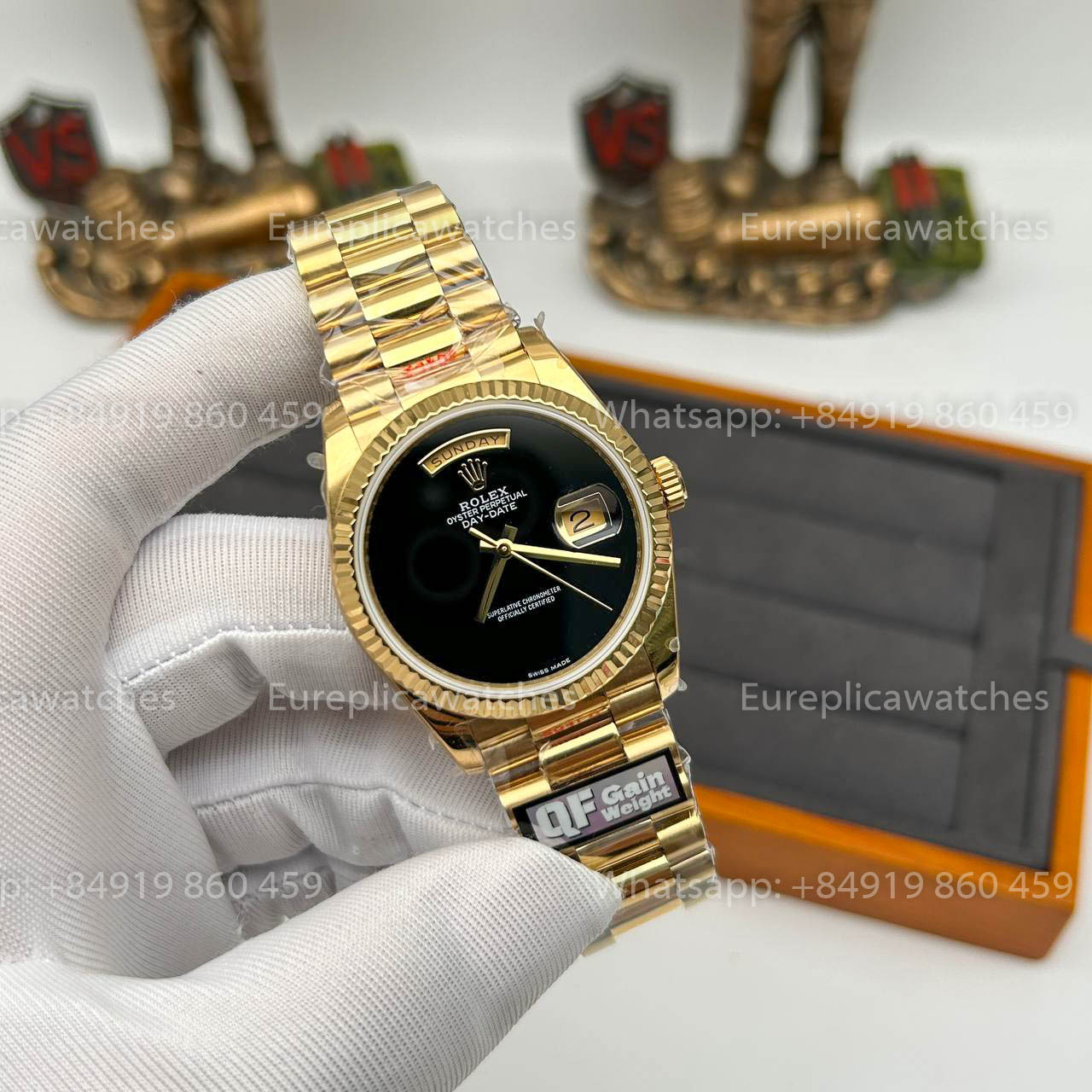 Rolex Day Date 18038 1:1 Best Edition QF Fabbrica Black Dial