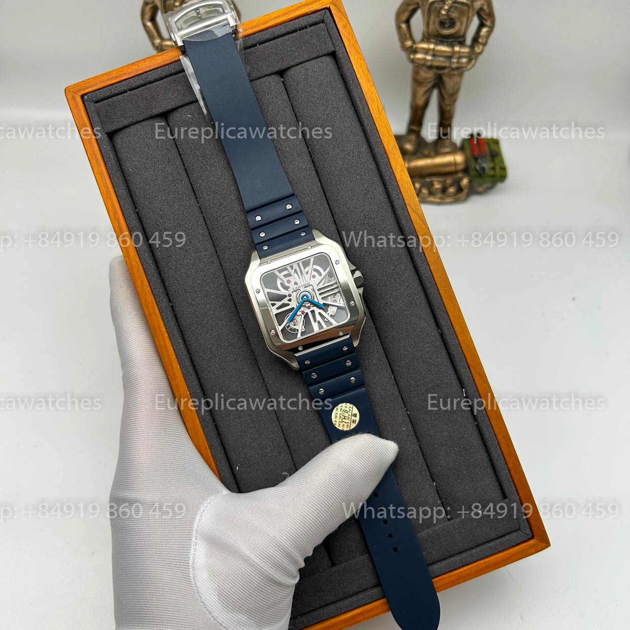 Cartier Santos Skeleton 40 mm W2020018 THB Fabbrica 1:1 Best Edition Bisel blanco