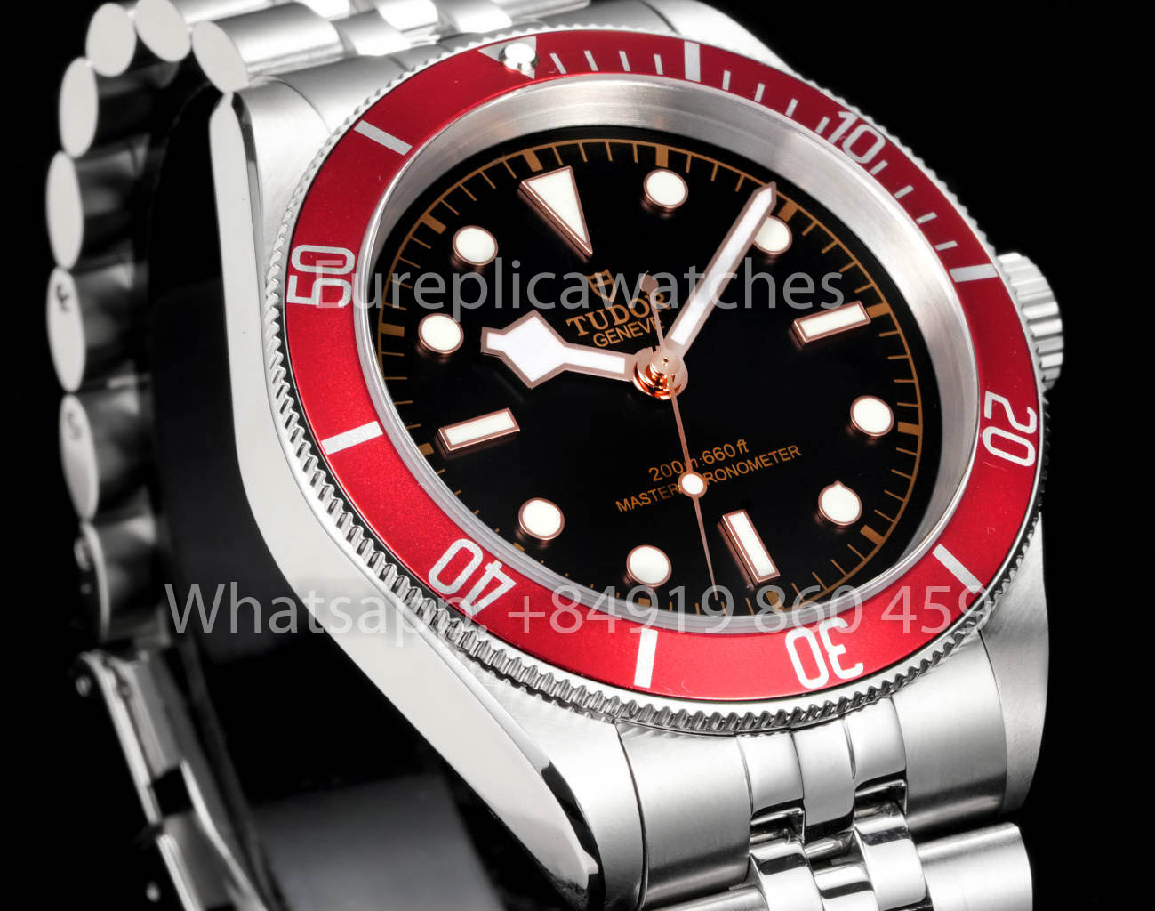 Tudor Monochrome Nero Bay 1:1 Best Clone GR Fabbrica Red lunetta