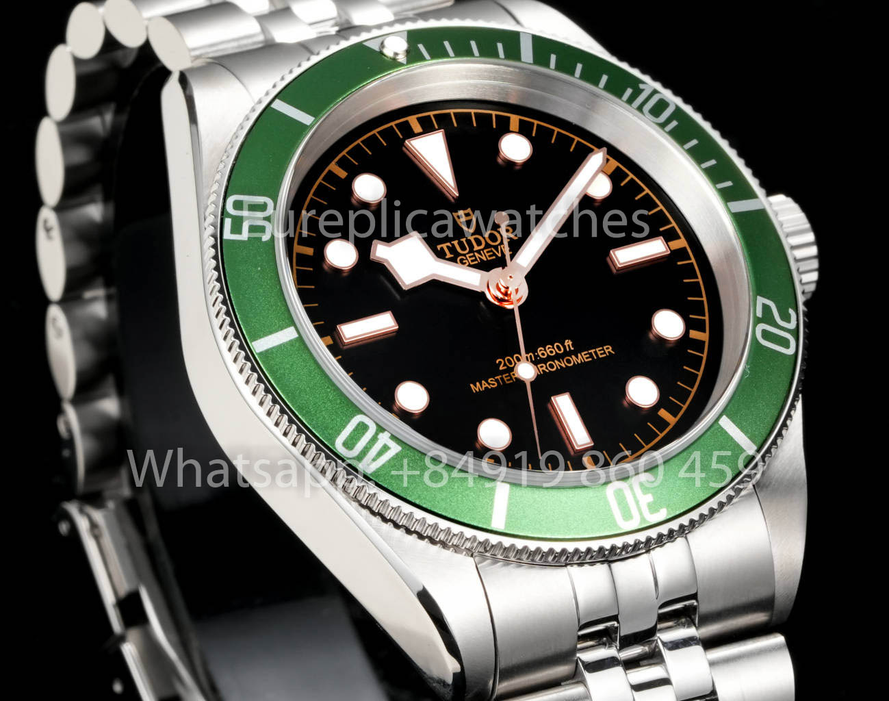 Tudor Monocromo Nero Bay 1:1 Mejor Clon GR Fabbrica Verde lunetta