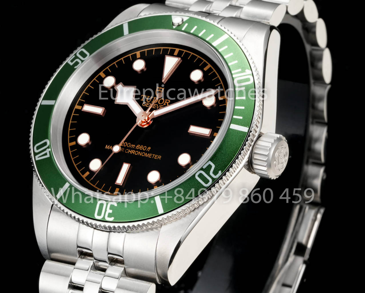 Tudor Monocromo Nero Bay 1:1 Mejor Clon GR Fabbrica Verde lunetta