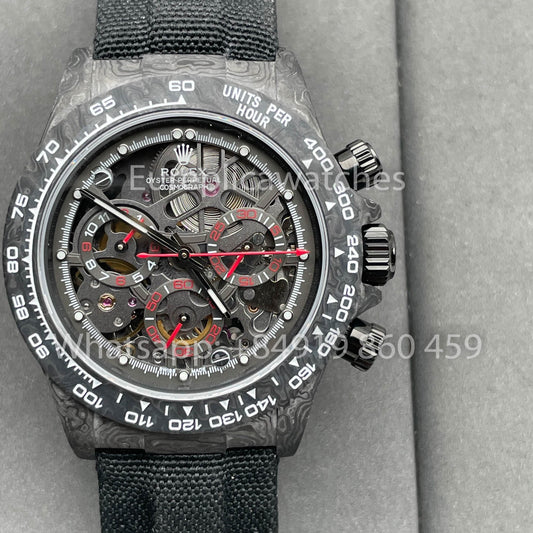 Rolex Daytona scheletrato quadrante Diw Custom NTPT Carbonio Cassa 1:1 Best Clone