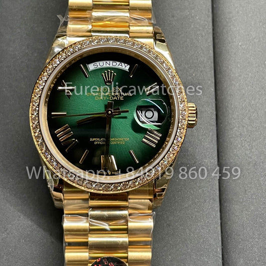 Rolex Day Date 128238-0118 lunetta Diamond  1:1 Best Clone 8+ Fabbrica Counterweight Versione