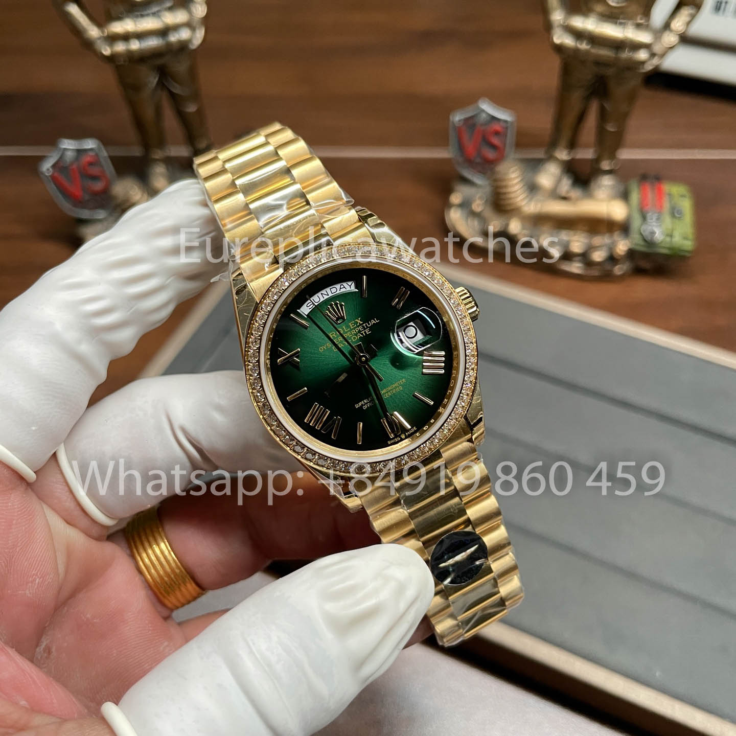 Rolex Day Date 128238-0118 lunetta Diamond  1:1 Best Clone 8+ Fabbrica Counterweight Versione