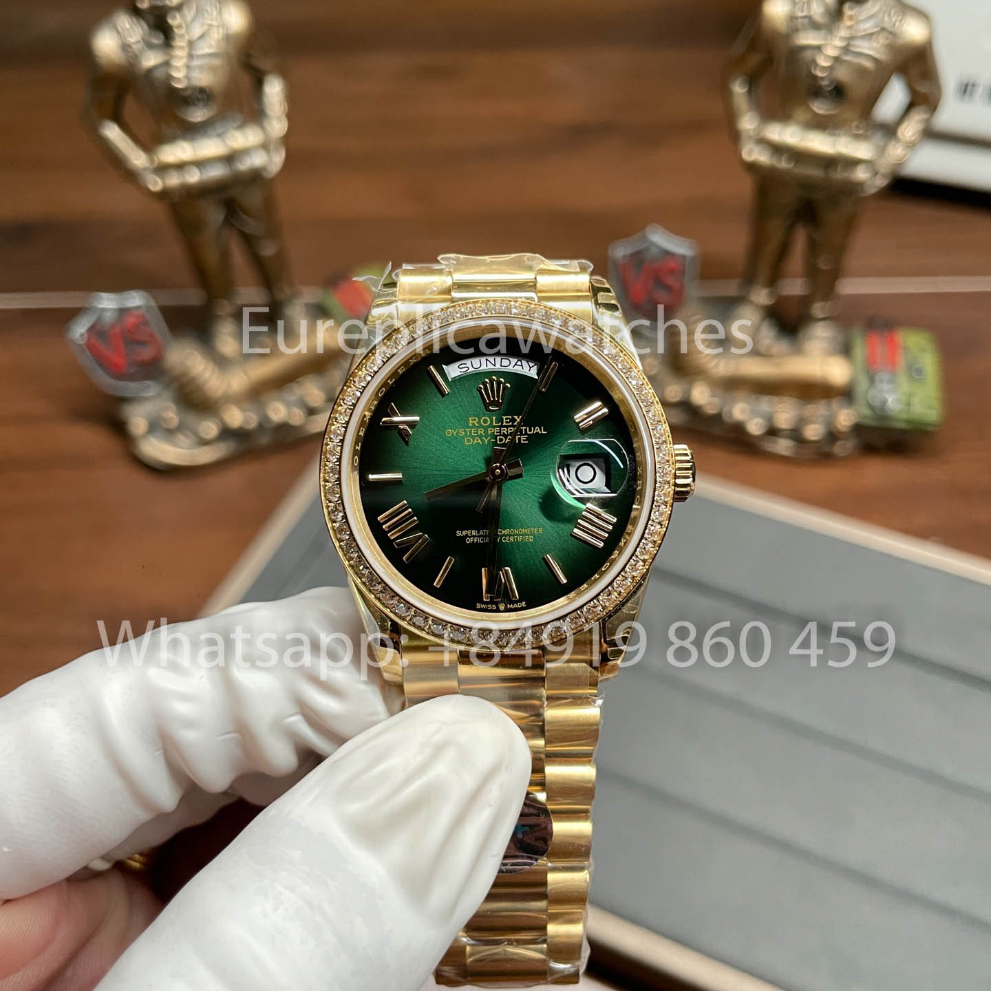 Rolex Day Date 128238-0118 lunetta Diamond  1:1 Best Clone 8+ Fabbrica Counterweight Versione