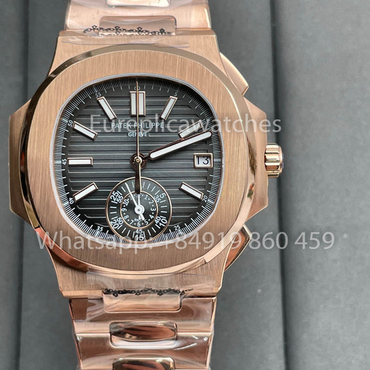 Patek Philippe Nautilus 5980/1R-001 1:1 edizione migliore 3K Fabbrica V2 quadrante nero