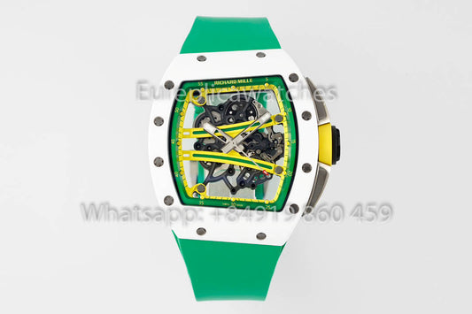Richard Mille RM061 TZP-N White Ceramic 1:1 Best Clone ZF Fabbrica Green cinturino