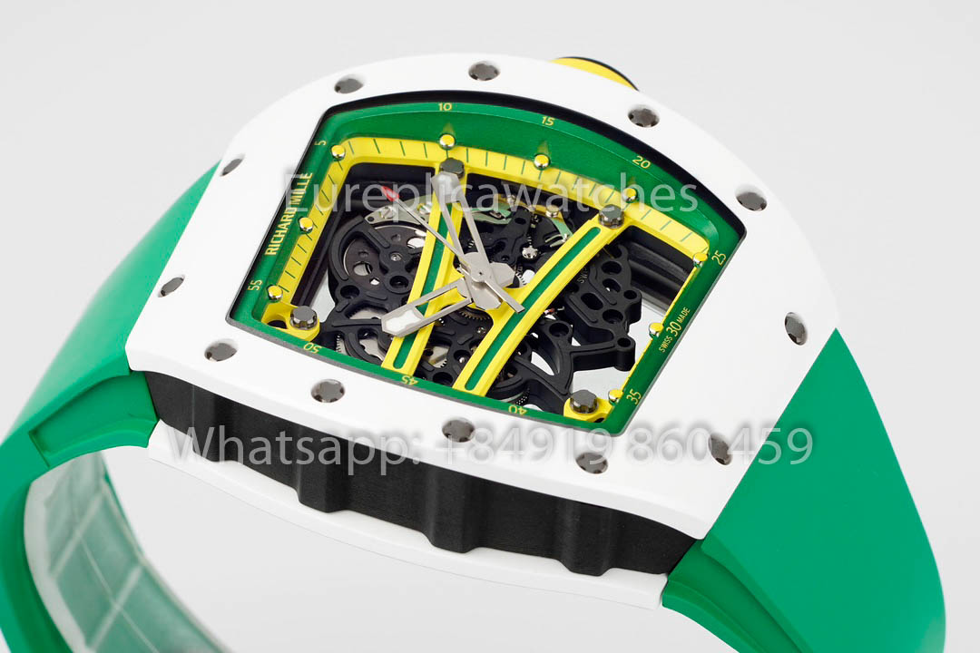 Richard Mille RM061 TZP-N White Ceramic 1:1 Best Clone ZF Fabbrica Green cinturino