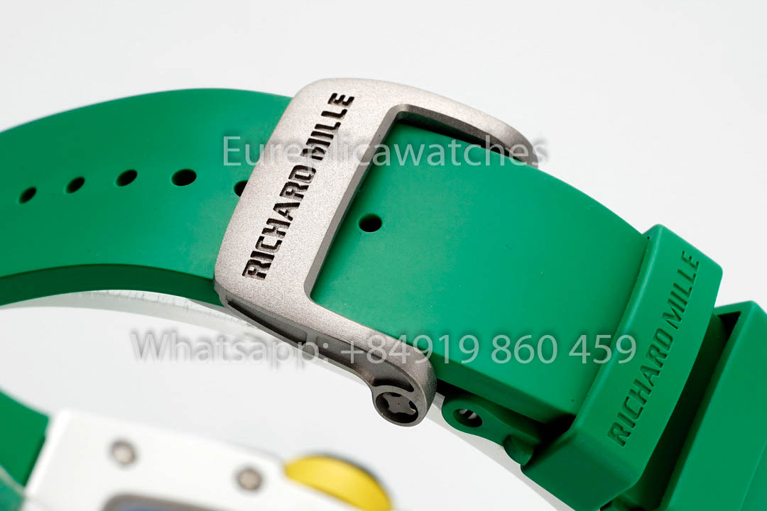 Richard Mille RM061 TZP-N White Ceramic 1:1 Best Clone ZF Fabbrica Green cinturino