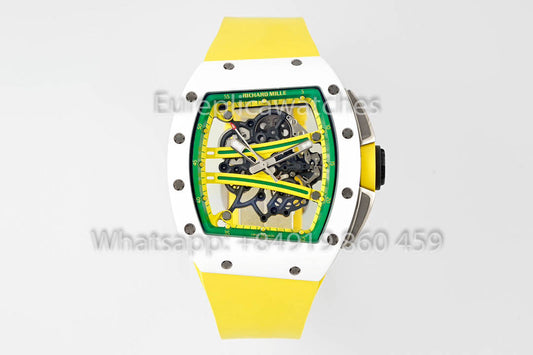 Richard Mille RM061 TZP-N White Ceramic 1:1 Best Clone ZF Fabbrica Yellow cinturino