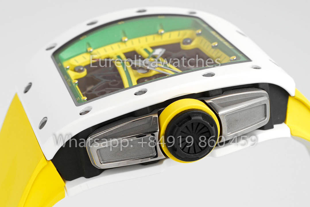 Richard Mille RM061 TZP-N White Ceramic 1:1 Best Clone ZF Fabbrica Yellow cinturino