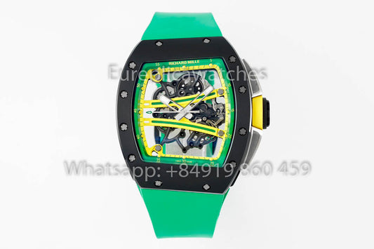 Richard Mille RM061 TZP-N Black Ceramic 1:1 Best Clone ZF Fabbrica Green cinturino