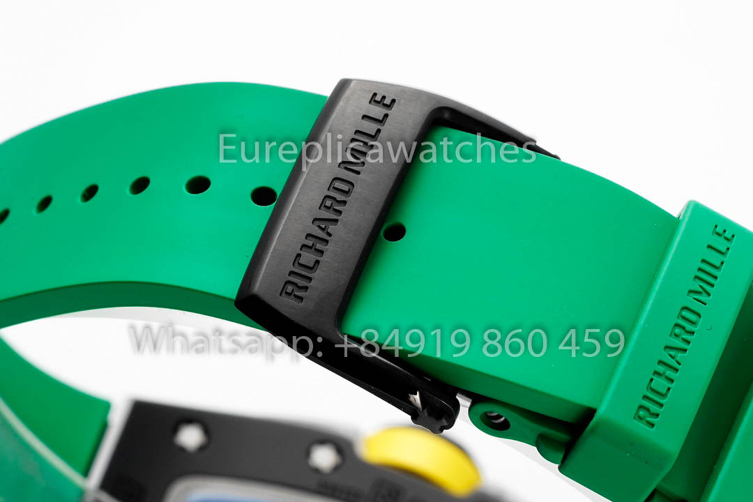 Richard Mille RM061 TZP-N Cerâmica Preta 1:1 Melhor Clone ZF Fabbrica Cinturino Verde