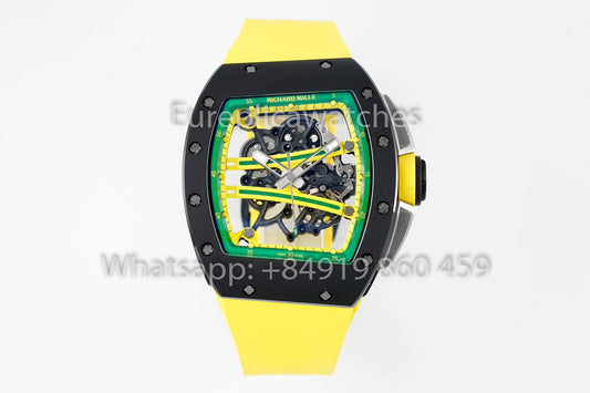 Richard Mille RM061 TZP-N Black Ceramic 1:1 Best Clone ZF Fabbrica Yellow cinturino