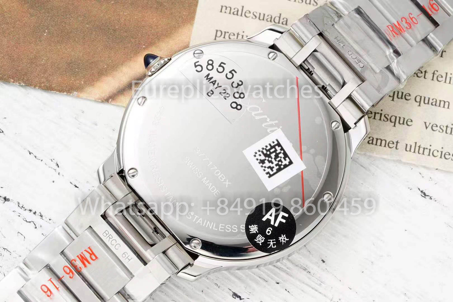 Cartier Ronde Must De Cartier 36mm Custom Diamond 1:1 Best Clone AF Fabbrica Red quadrante