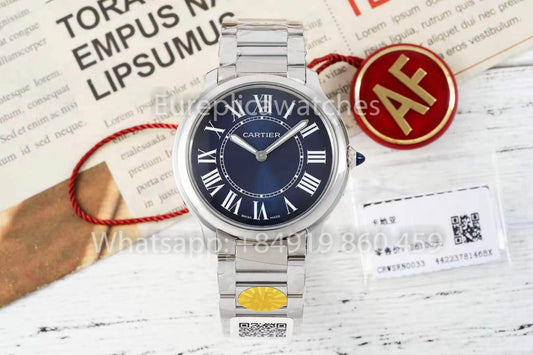 Cartier Ronde Must De Cartier 36mm 1:1 Best Clone AF Fabbrica quadrante blu