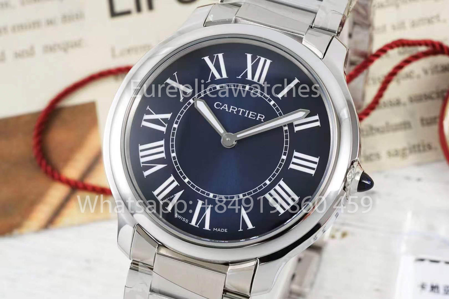Cartier Ronde Must De Cartier 36mm 1:1 Melhor Clone AF Fabbrica quadrante azul