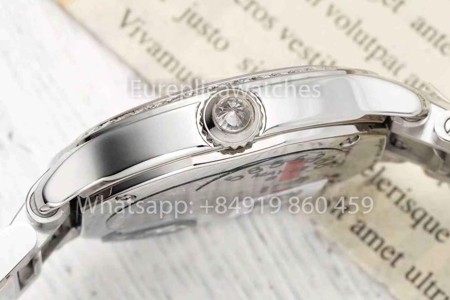 Cartier Ronde Must De Cartier 29mm custom diamonds 1:1 Best Clone AF Fabbrica quadrante verde