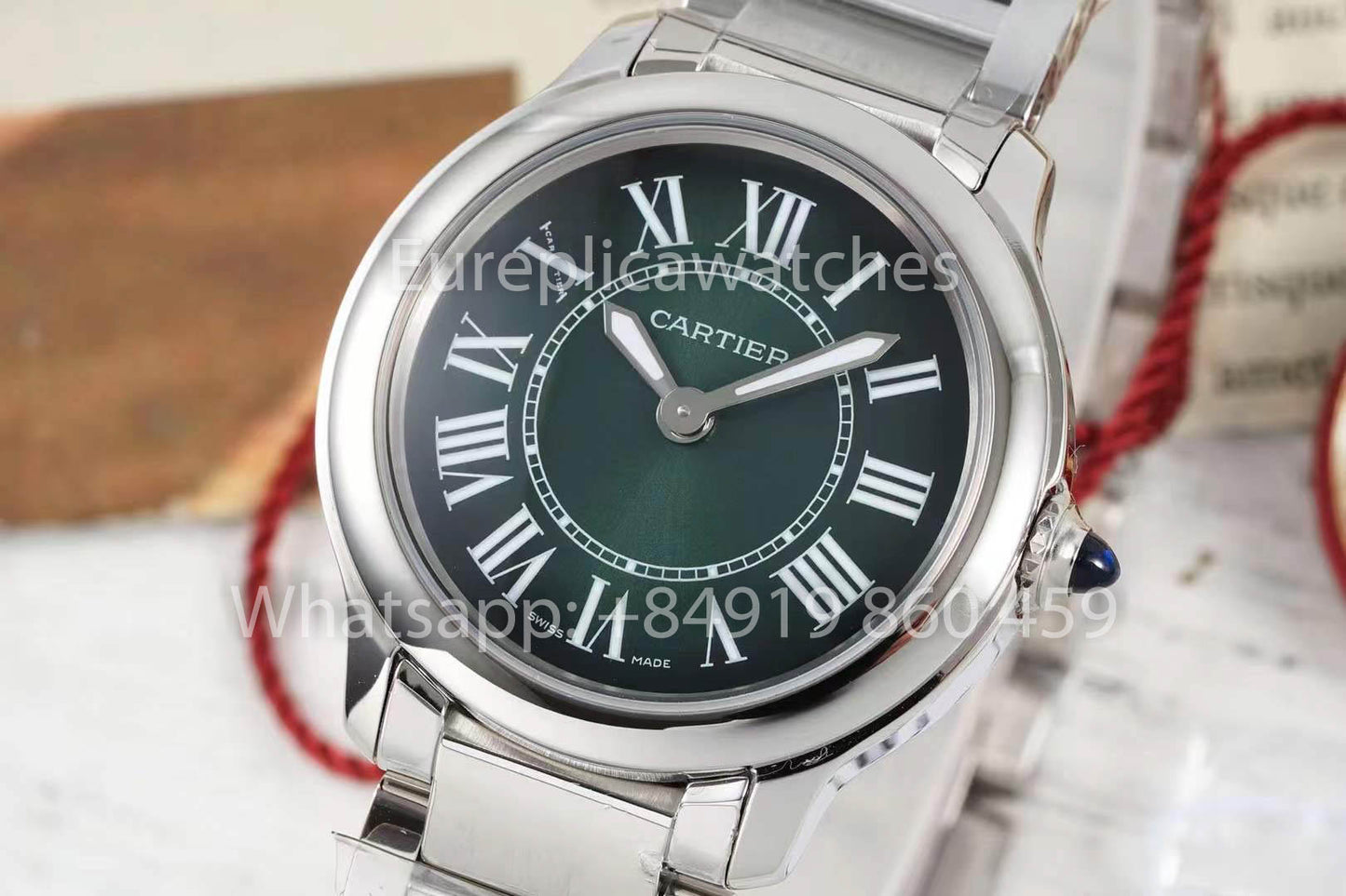 Cartier Ronde Must De Cartier 29mm 1:1 Best Clone AF Fabbrica quadrante verde