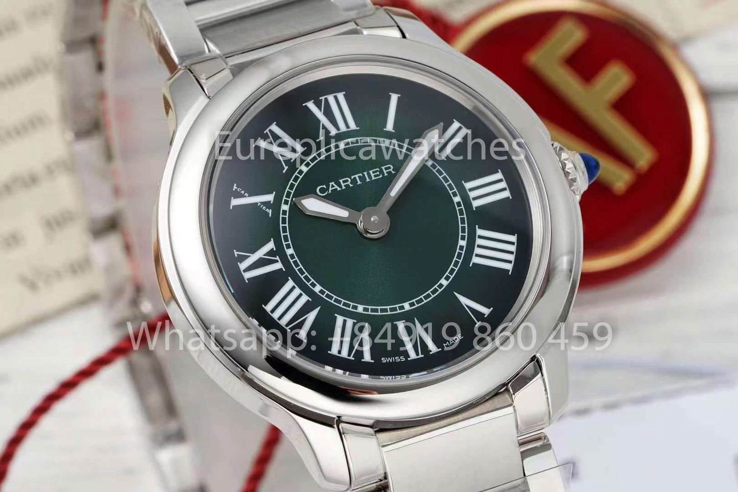 Cartier Ronde Must De Cartier 29mm 1:1 Best Clone AF Fabbrica quadrante verde