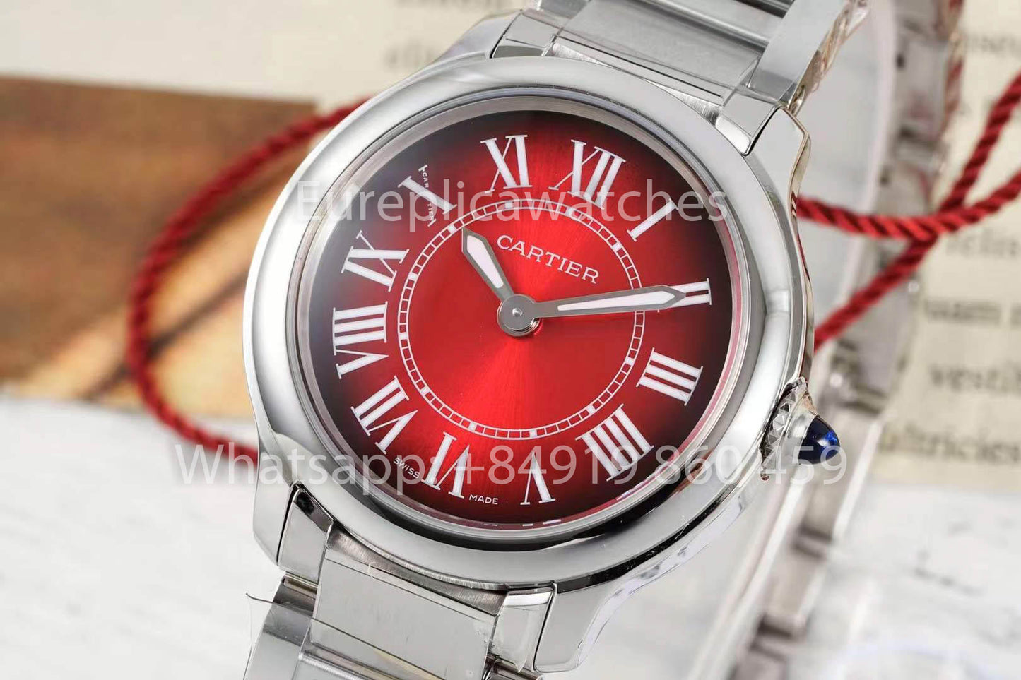 Cartier Ronde Must De Cartier 29mm 1:1 Best Clone AF Fabbrica Red quadrante