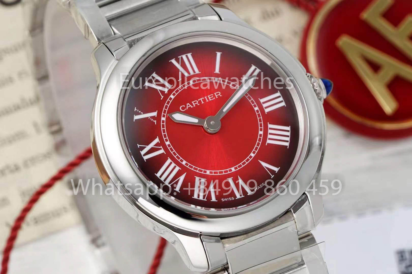 Cartier Ronde Must De Cartier 29mm 1:1 Best Clone AF Fabbrica Red quadrante