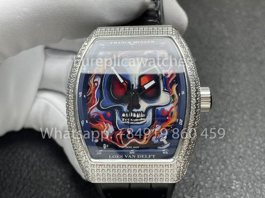 Franck Muller Vanguard Loes Van Delft 1:1 Melhor Clone ABF Fabbrica Argento diamantes