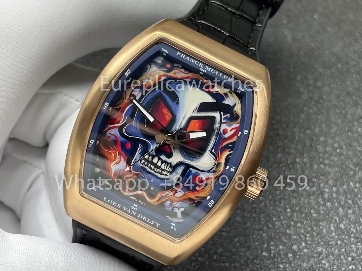 Franck Muller Vanguard Loes Van Delft 1:1 Melhor Clone ABF Fabbrica Rosa Oro