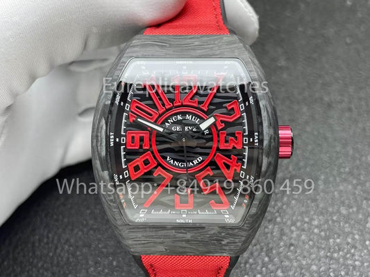 Franck Muller Vanguard V45 fibra de carbono 1:1 Best Clone Red quadrante