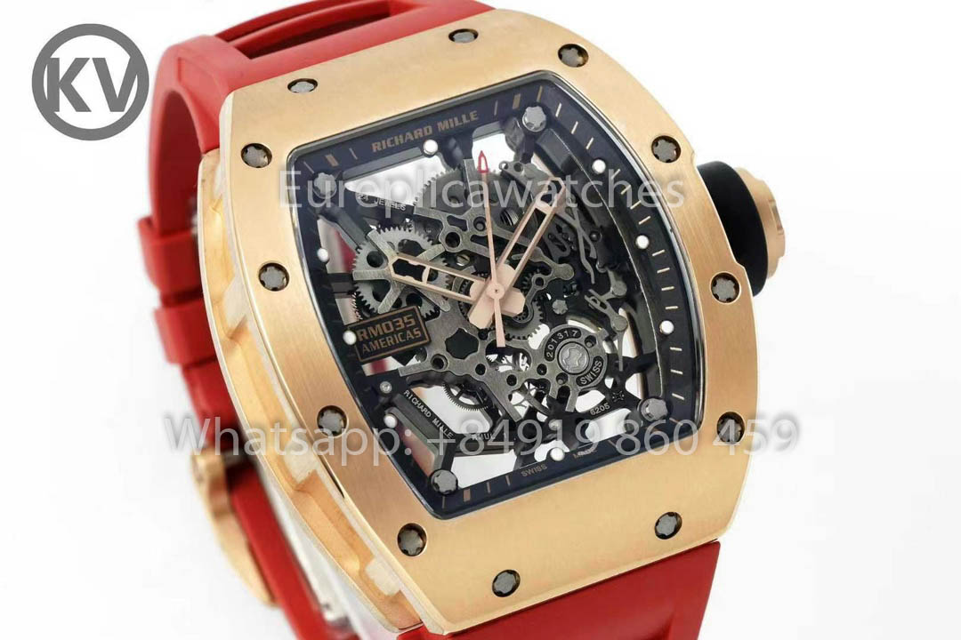Richard Mille RM035 Toro Americas Edition Rose gold and Orange cinturino 1:1 Best Clone KV Fabbrica