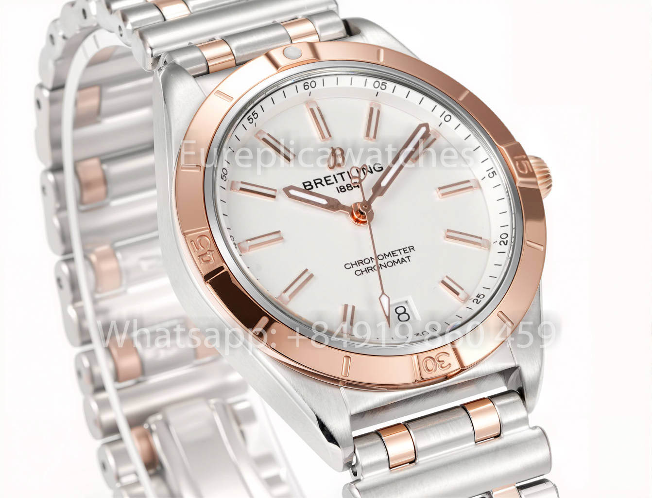 Breitling Chronomat 36 UNWORN 2022 A10380591L1A1 Series 1:1 Super Clone BLS Fabbrica quadrante bianco Argento and rosse Oro