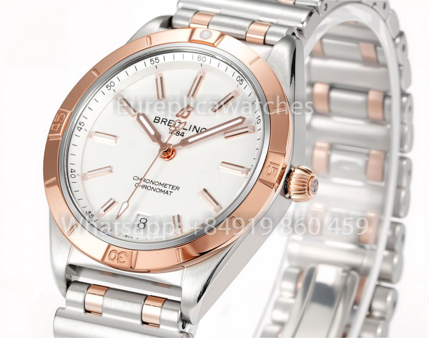 Breitling Chronomat 36 UNWORN 2022 A10380591L1A1 Series 1:1 Super Clone BLS Fabbrica quadrante bianco Argento and rosse Oro
