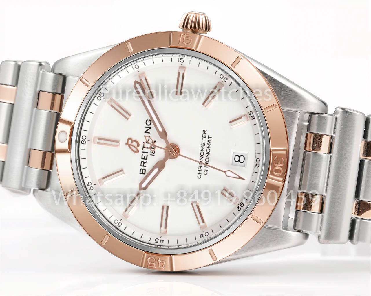 Breitling Chronomat 36 UNWORN 2022 A10380591L1A1 Series 1:1 Super Clone BLS Fabbrica quadrante bianco Argento and rosse Oro