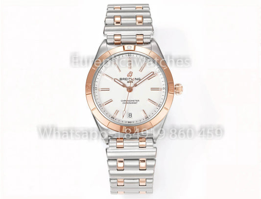 Breitling Chronomat 36 UNWORN 2022 A10380591L1A1 Series 1:1 Super Clone BLS Fabbrica quadrante bianco Argento and rosse Oro