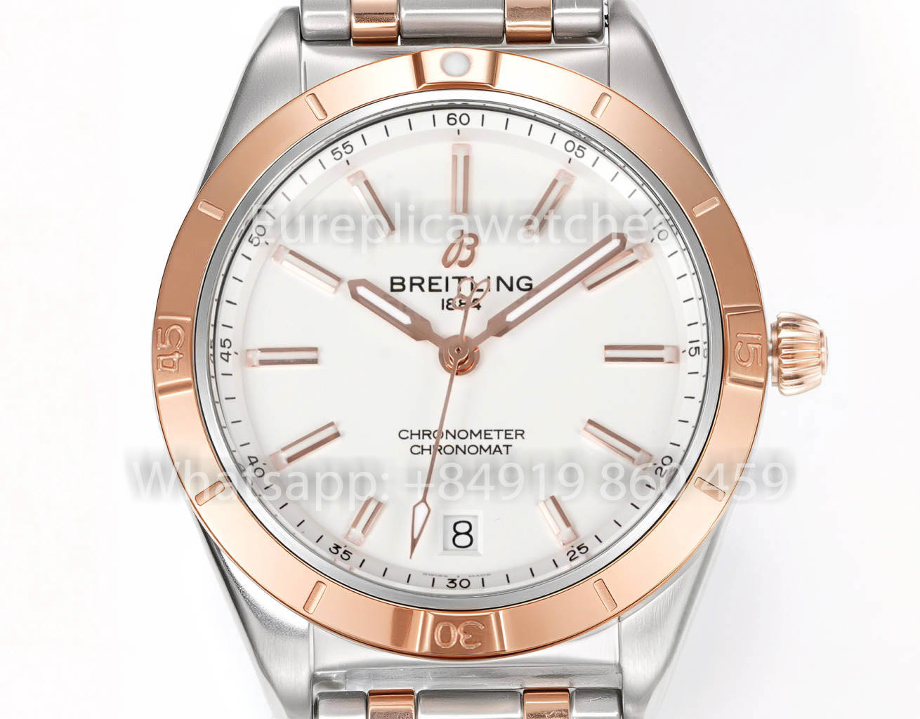 Breitling Chronomat 36 UNWORN 2022 A10380591L1A1 Series 1:1 Super Clone BLS Fabbrica quadrante bianco Argento and rosse Oro