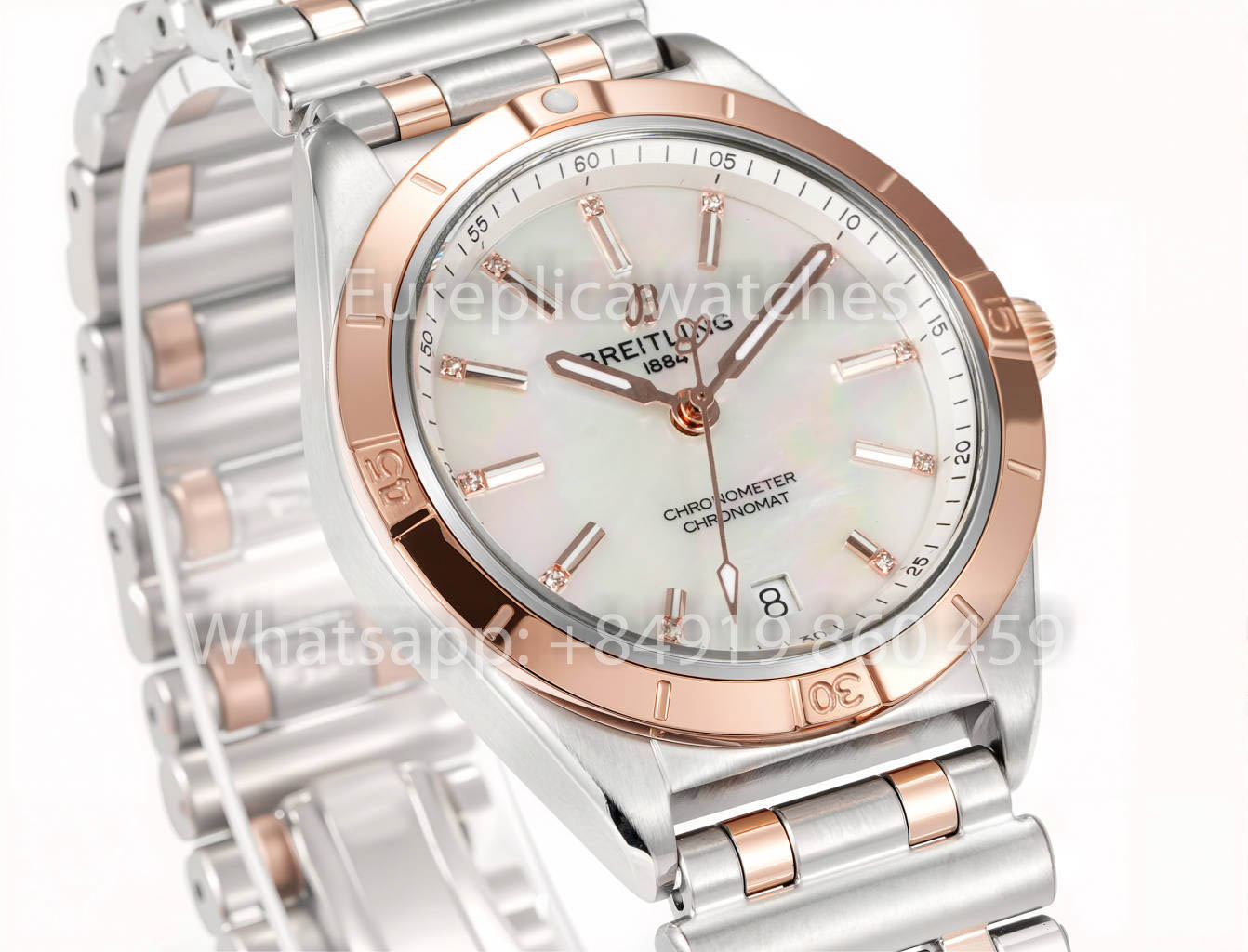 Breitling Chronomat 36 UNWORN 2022 A10380591L1A1 Series 1:1 Super Clone BLS Fabbrica MOP Argento and rosse Oro