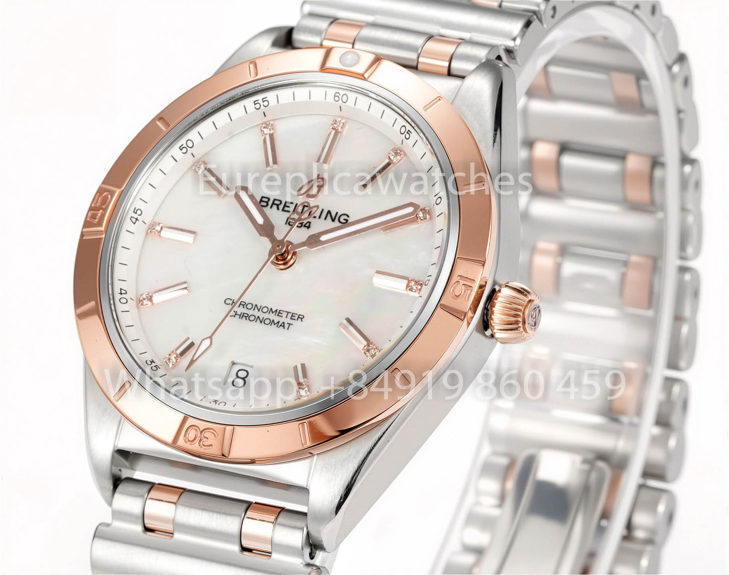 Breitling Chronomat 36 UNWORN 2022 A10380591L1A1 Series 1:1 Super Clone BLS Fabbrica MOP Argento and rosse Oro