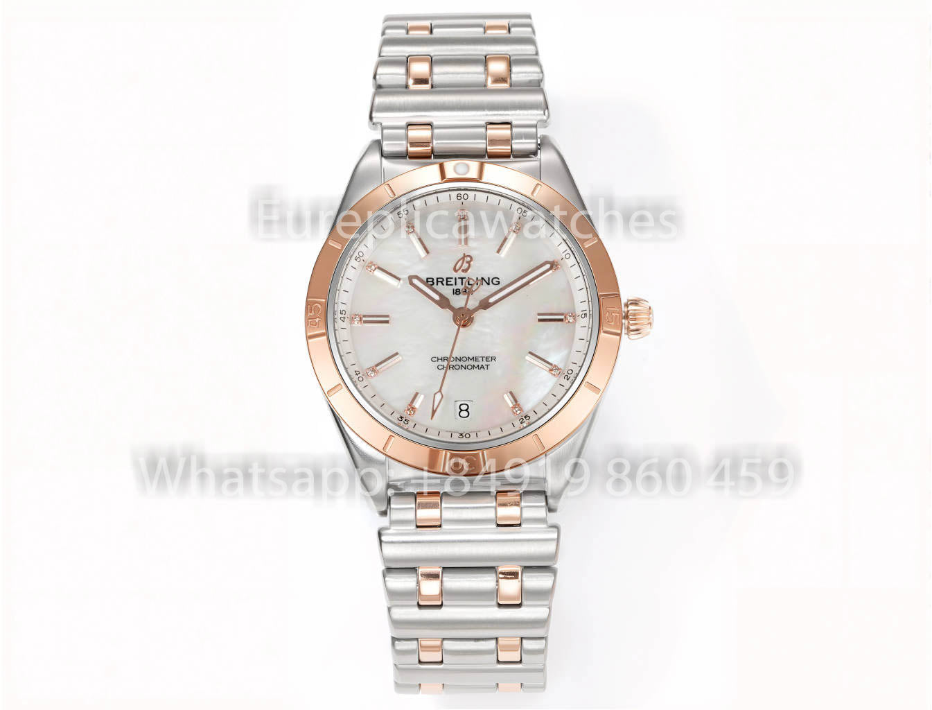 Breitling Chronomat 36 UNWORN 2022 A10380591L1A1 Series 1:1 Super Clone BLS Fabbrica MOP Argento and rosse Oro