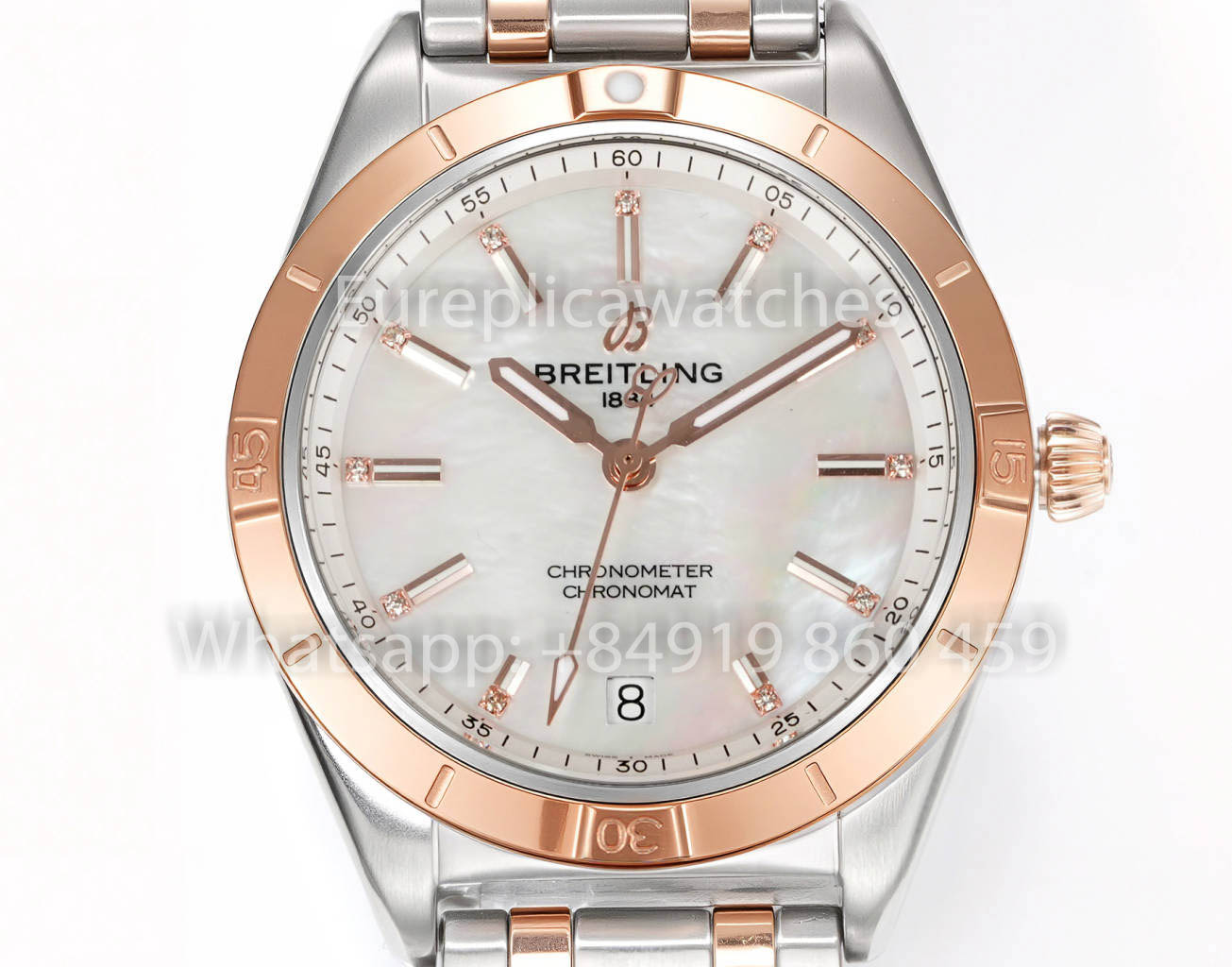 Breitling Chronomat 36 UNWORN 2022 A10380591L1A1 Series 1:1 Super Clone BLS Fabbrica MOP Argento and rosse Oro