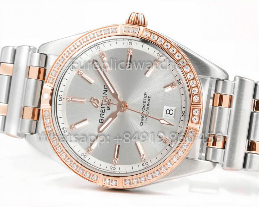 Breitling Chronomat 36 UNWORN 2022 A10380591L1A1 Series 1:1 Super Clone BLS Fabbrica Rosa Oro and Argento