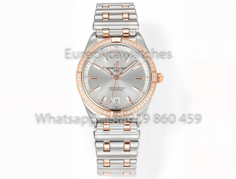 Breitling Chronomat 36 UNWORN 2022 A10380591L1A1 Series 1:1 Super Clone BLS Fabbrica Rosa Oro and Argento