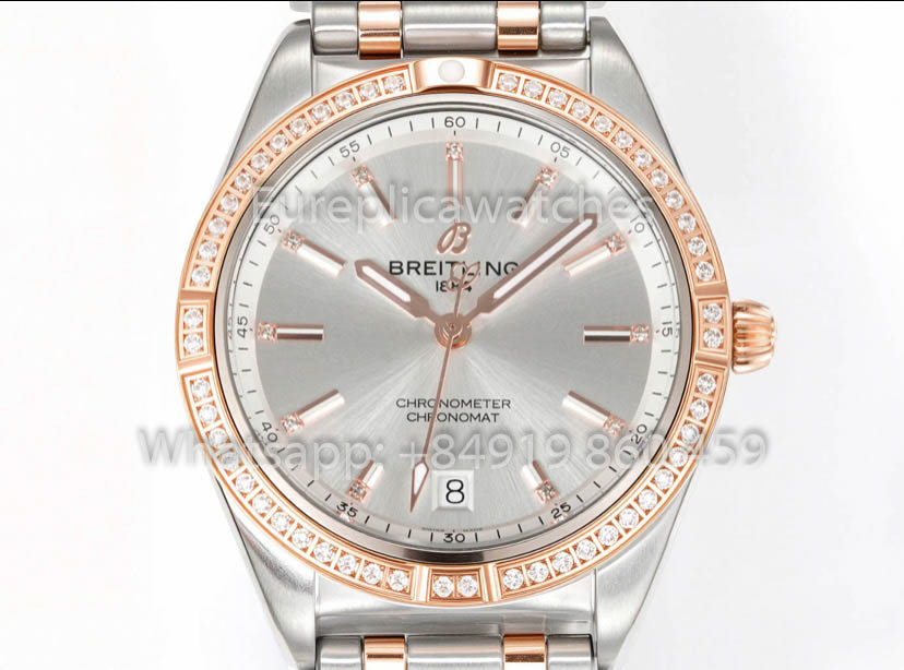 Breitling Chronomat 36 UNWORN 2022 A10380591L1A1 Series 1:1 Super Clone BLS Fabbrica Rosa Oro and Argento