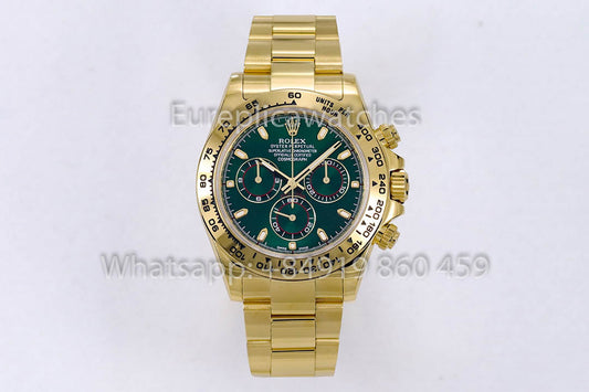 Rolex Yellow Gold Daytona 40 Green Arabic Dial 116508  1:1 Super Clone ZF Fabbrica Weighted Edition