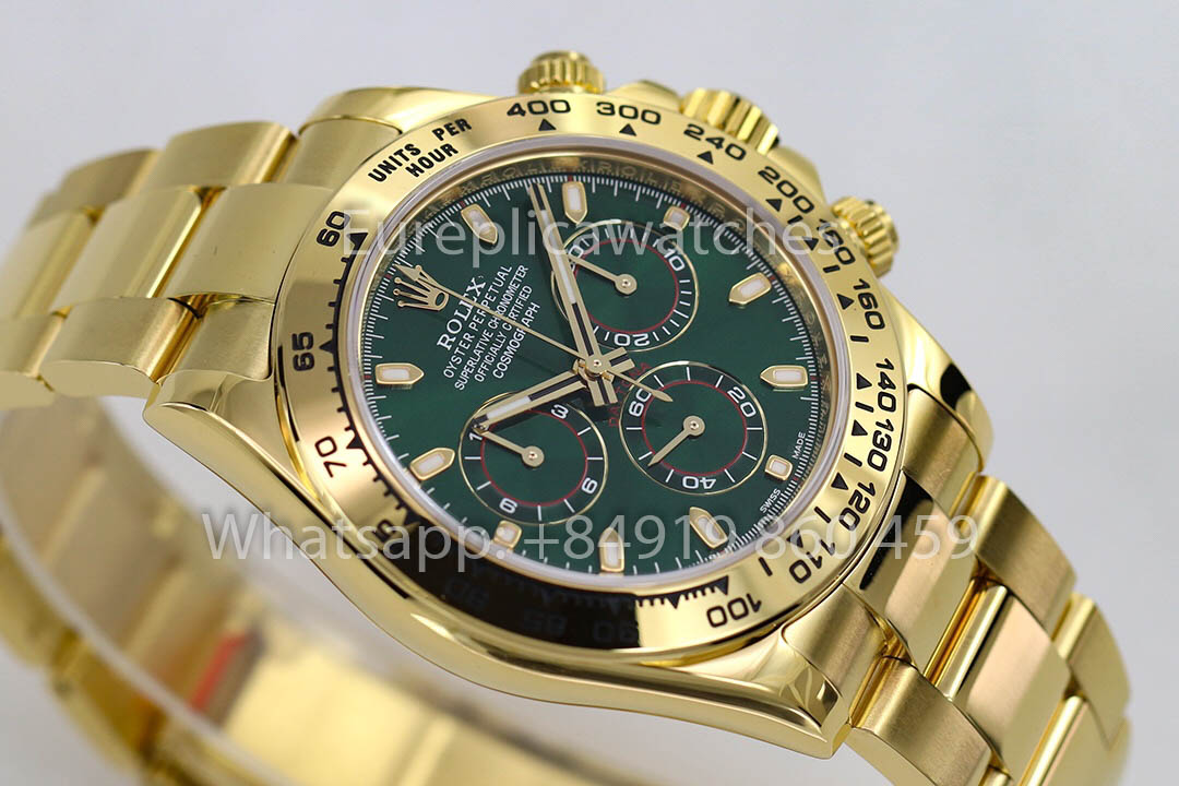 Rolex Yellow Gold Daytona 40 Green Arabic Dial 116508  1:1 Super Clone ZF Fabbrica Weighted Edition