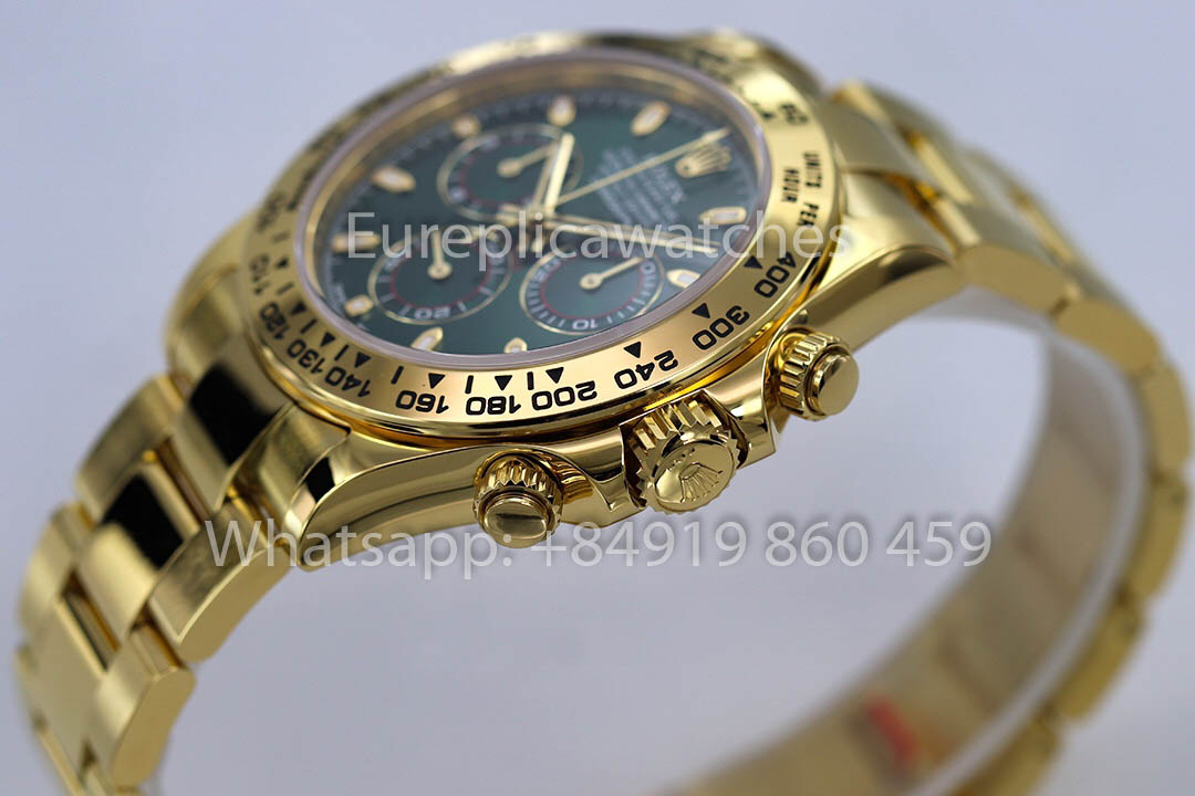 Rolex Yellow Gold Daytona 40 Green Arabic Dial 116508  1:1 Super Clone ZF Fabbrica Weighted Edition