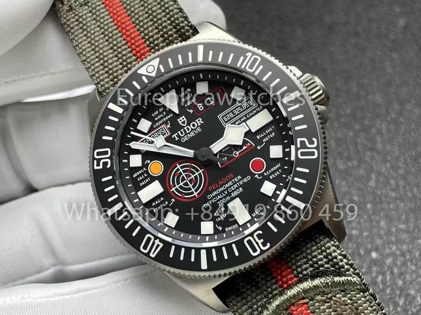 Tudor Pelagos FXD GMT Titanium 5602 M+ Fabrica 1:1 Best Clone Black Nylon cinturino