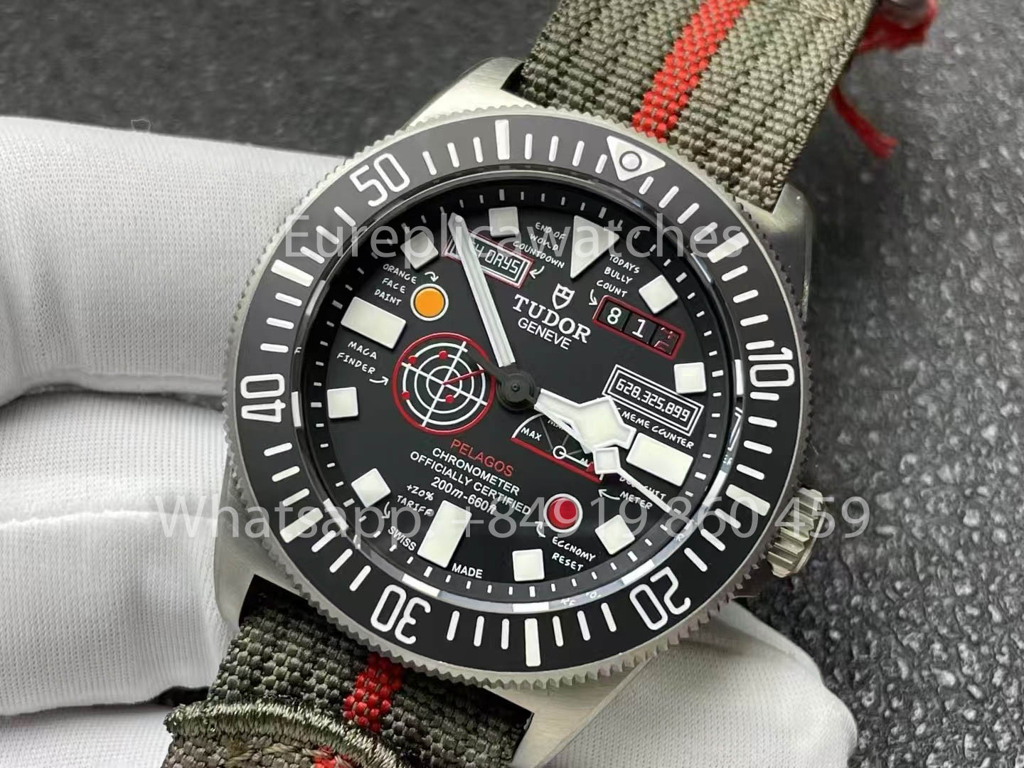 Tudor Pelagos FXD GMT Titanium 5602 M+ Fabrica 1:1 Best Clone Black Nylon cinturino